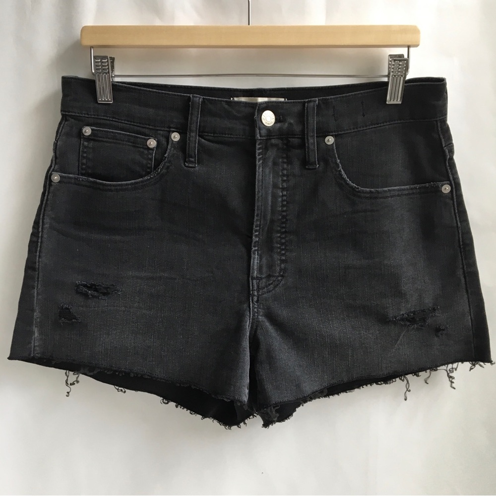 Madewell The Perfect Jean Short Ripped Edition in Underwood Wash Black Size 30 - Picture 1 of 17